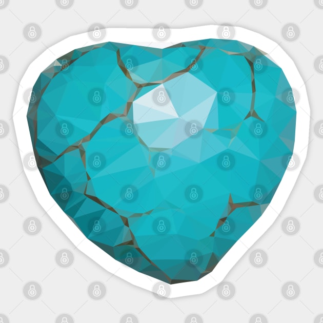 Geometric Turquoise Heart Sticker by AnnArtshock